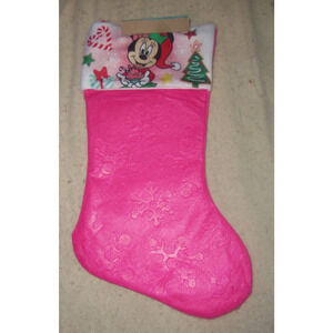 Disney's Minnie Mouse Holding Cupcake on 16" Pink Felt Christmas Stocking by RUZ